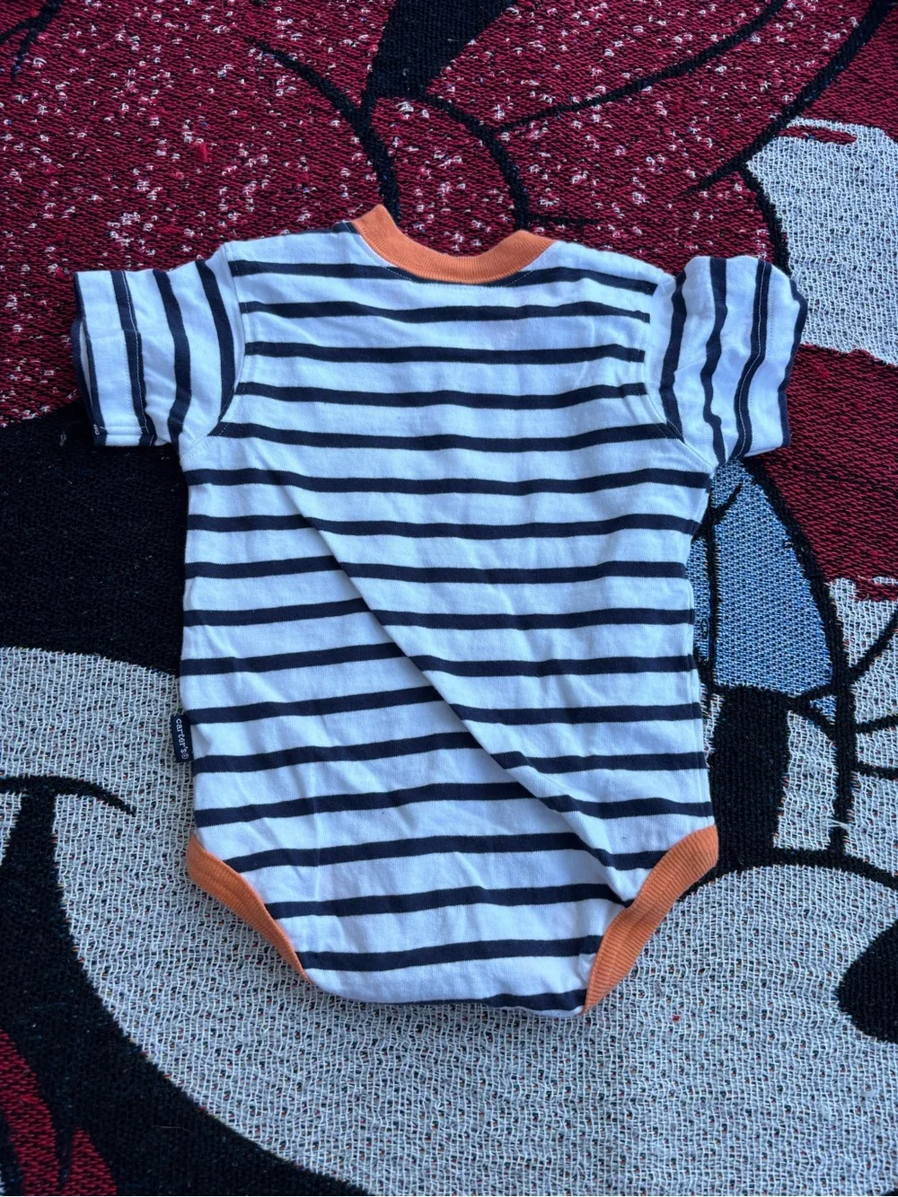 VTG Y2K CARTERS SAILBOAT STRIPED NAUTICAL BABY ONE PIECE OUTFIT SIZE 3/6 MONTHS